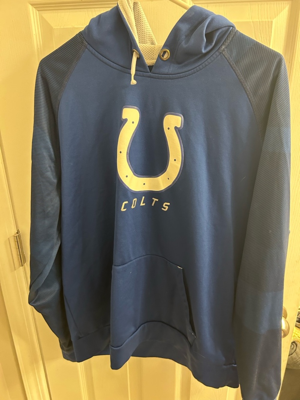 Majestic Blue Colts Hooded Pullover with White Logo Accents